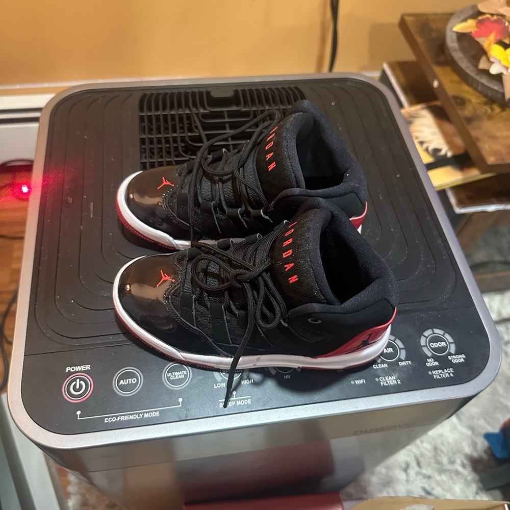 Black & red Jordan sneakers